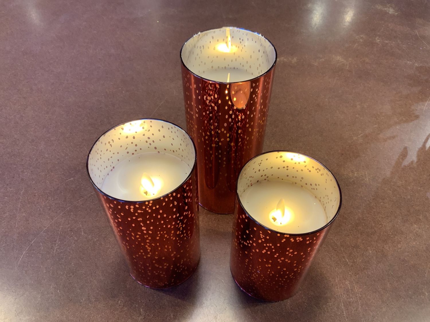LED Candle, Mercury Red Set 3/remote