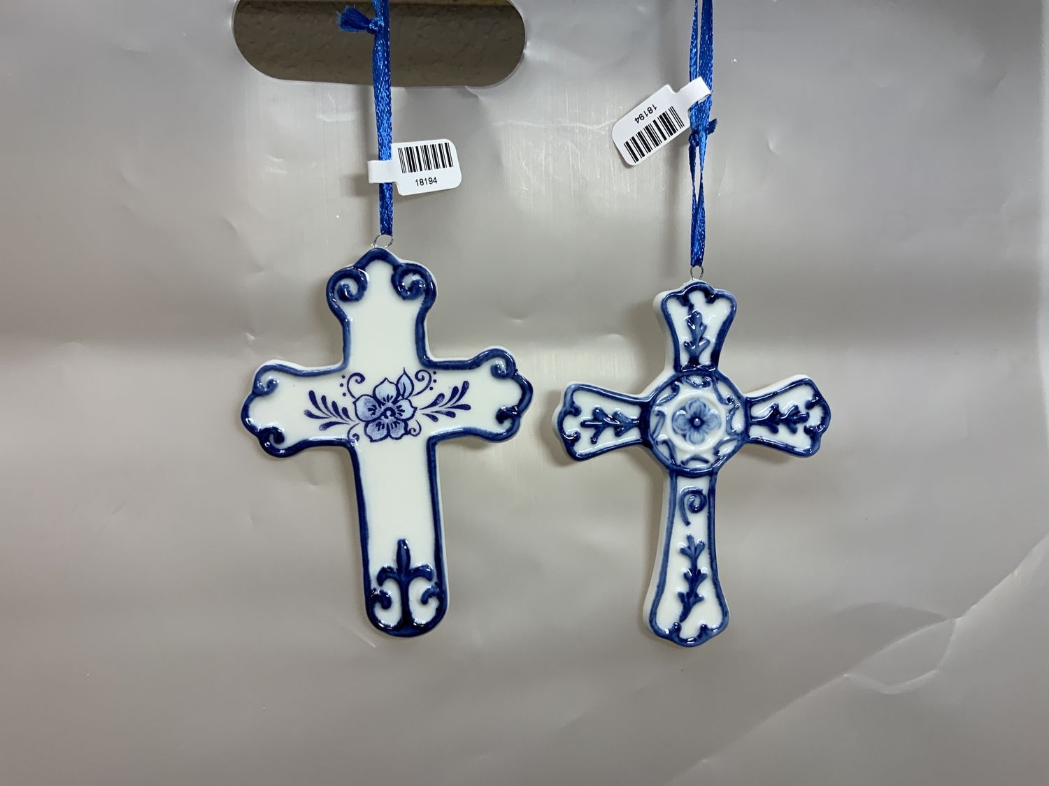 Ornament,Blue Cross Porcelain