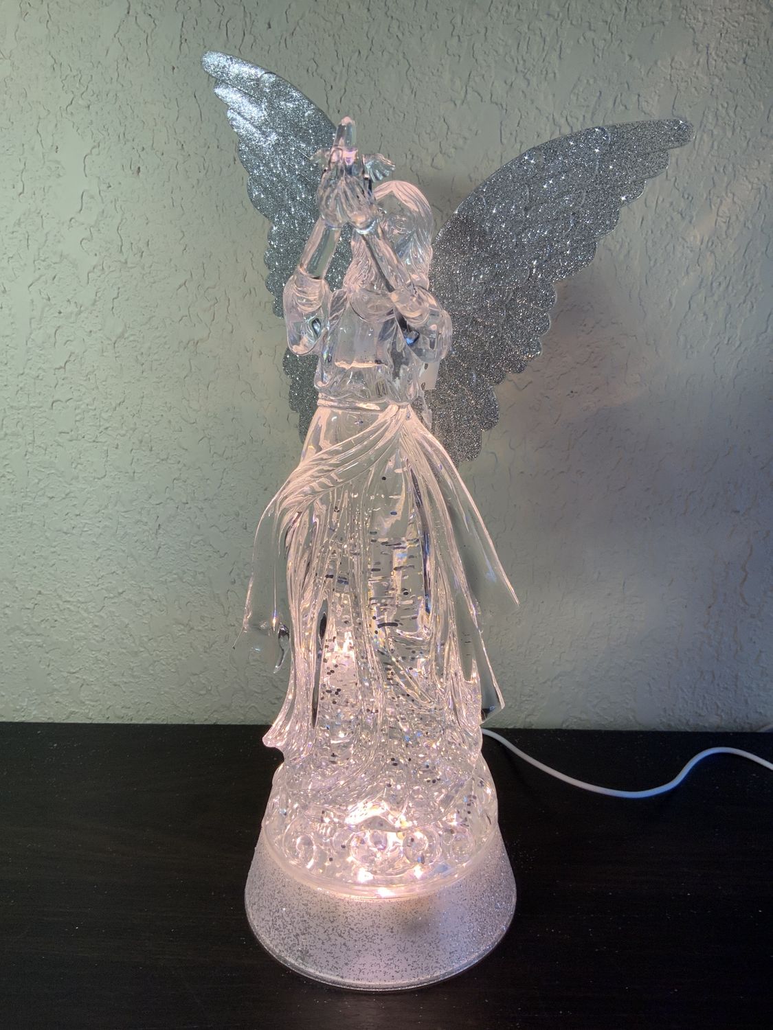 Snow Globe, Angel w/Dove 13.75"