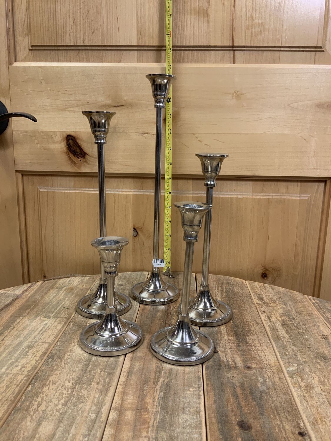 Candle holder, Silver set/5 st/5 Nickel
