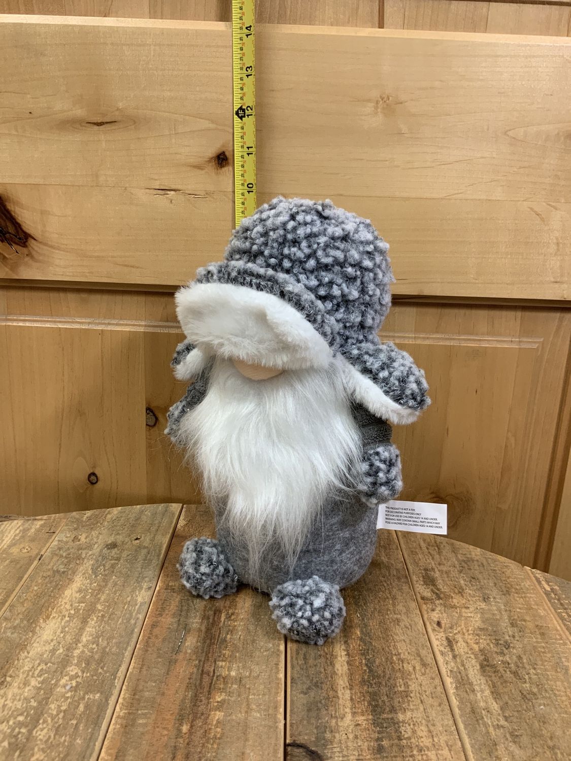 Gnome, Grey Santa 9.75" standn