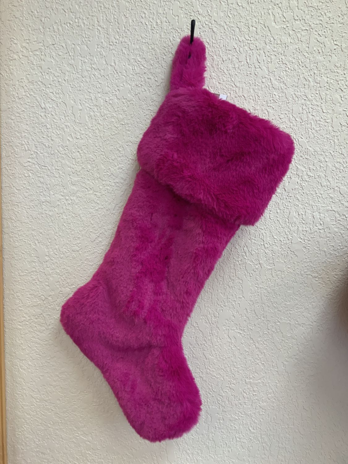 Stocking, Plush Fur Fuchsia