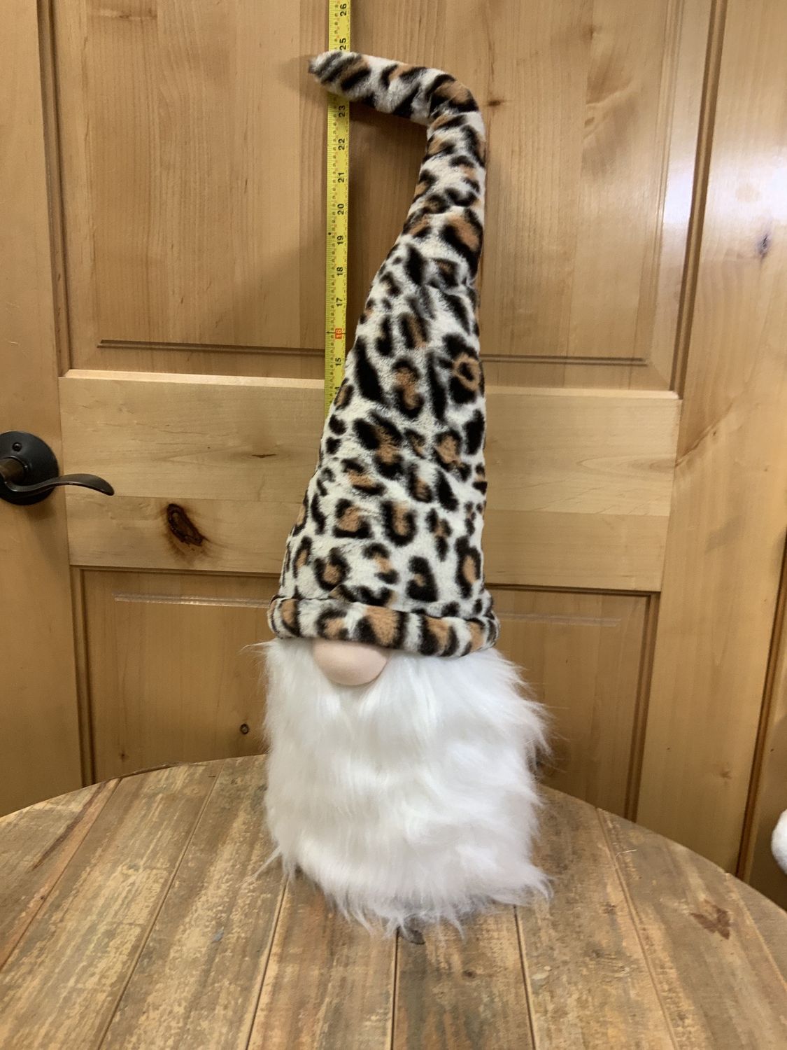 Gnome, Leopard Print Hat sitter