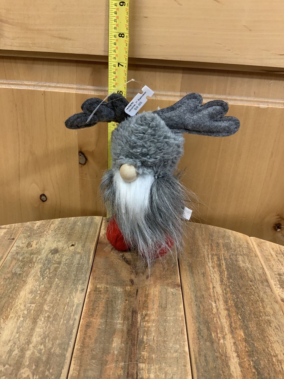 Gnome, 7" Reindeer Hat red/gray