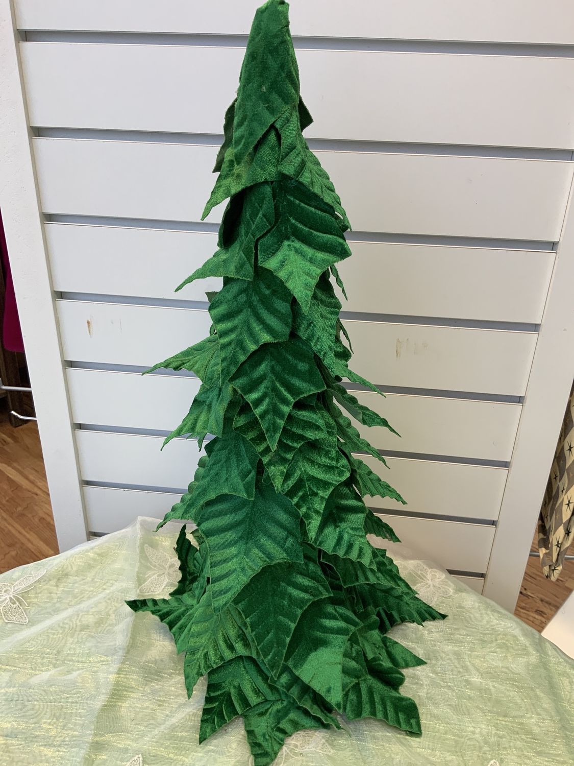 Cone Tree, Poinsettia Leaf Green