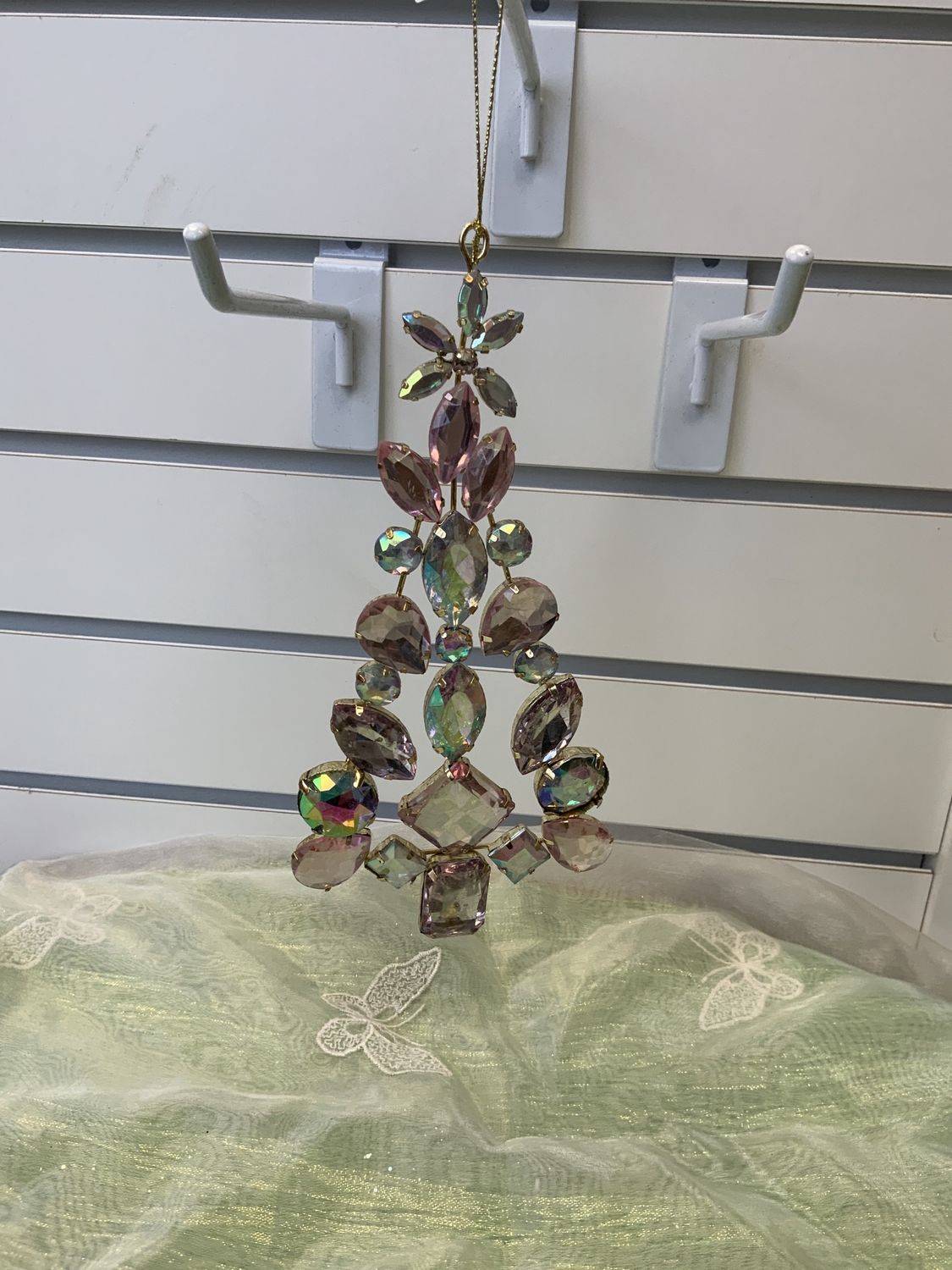Ornament, Tree Shape/Jewels 8" Iridescen