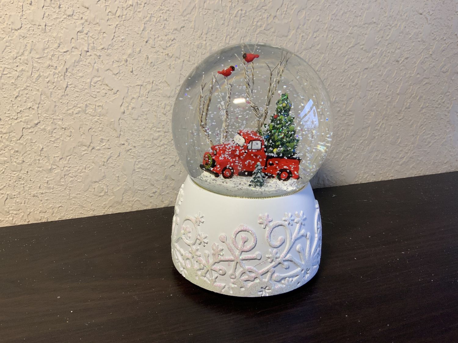 Snow Globe, Red Ford Truck 6" 1948 F-1