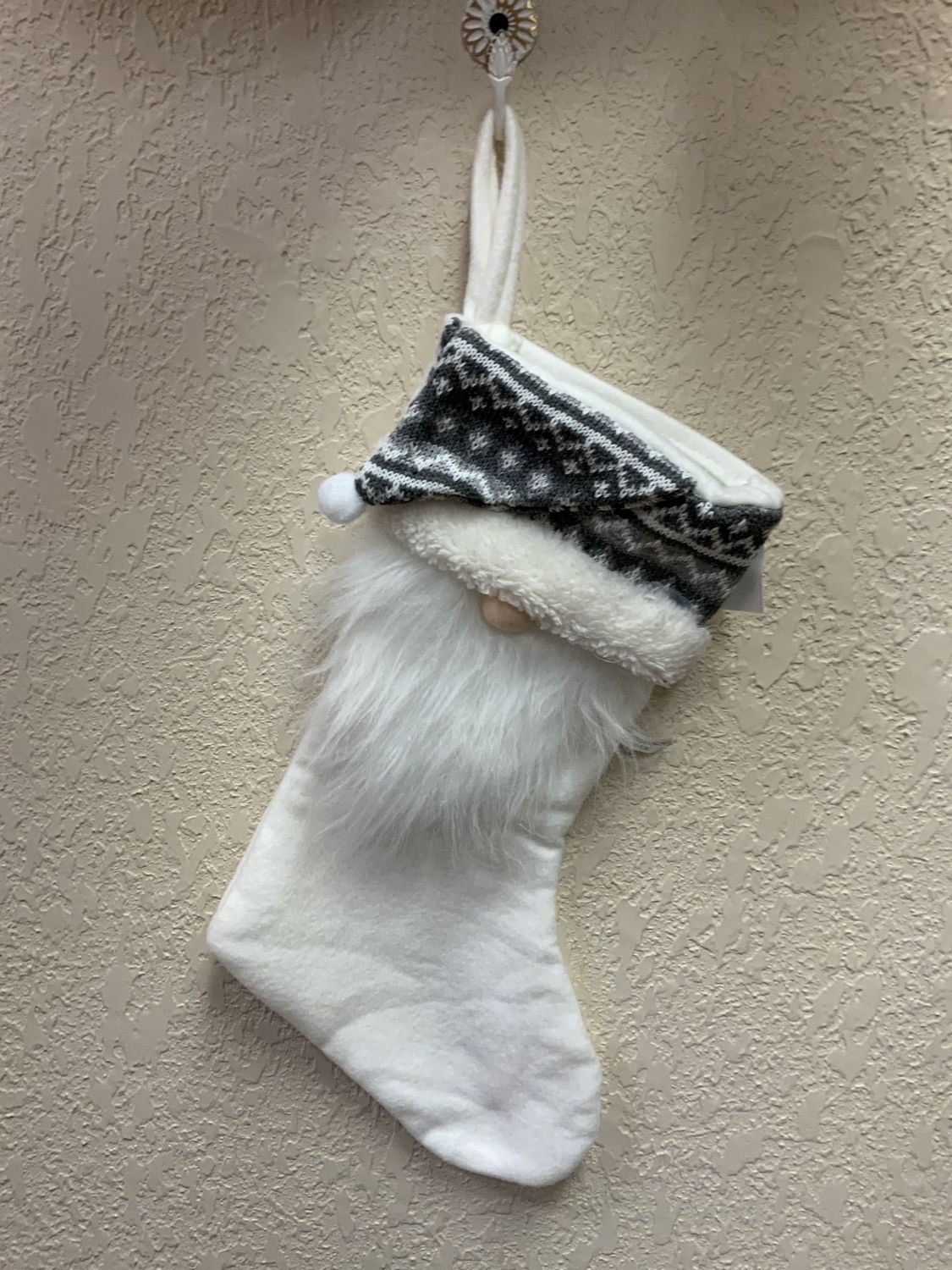 Stocking, Gnome Gray/White