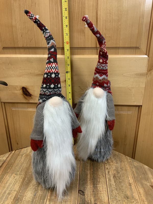 Gnome, Noel the Gnome (2) Grey&amp;Red