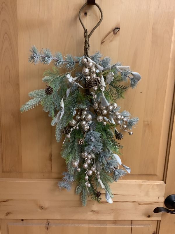 Swag, Frost Mixed Pine Glitter 30&quot;Chp/Wht