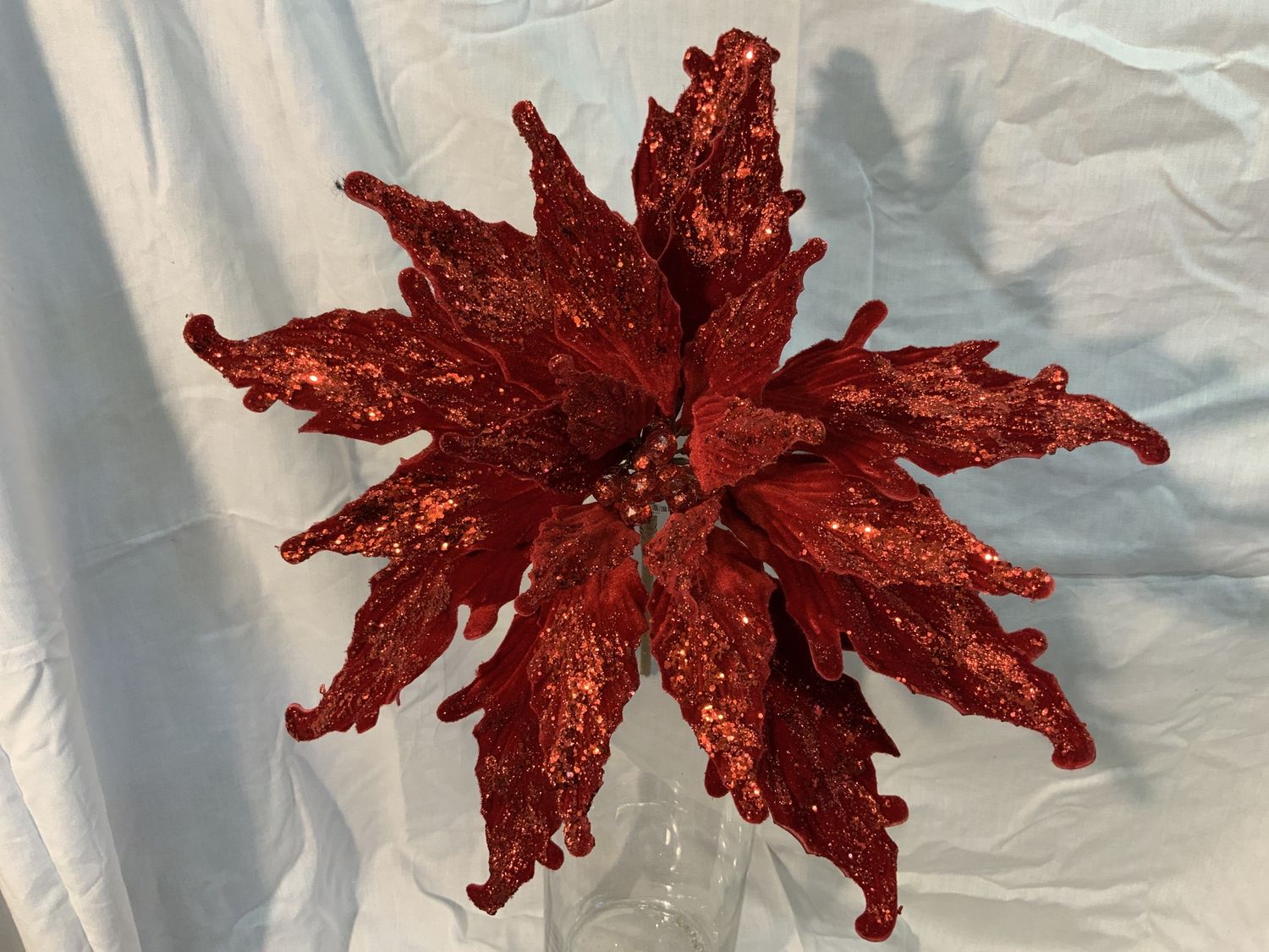 Poinsettia, Red Large Soft w/ Glit