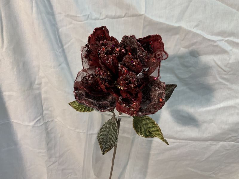spray, peony w/ beads raspberry