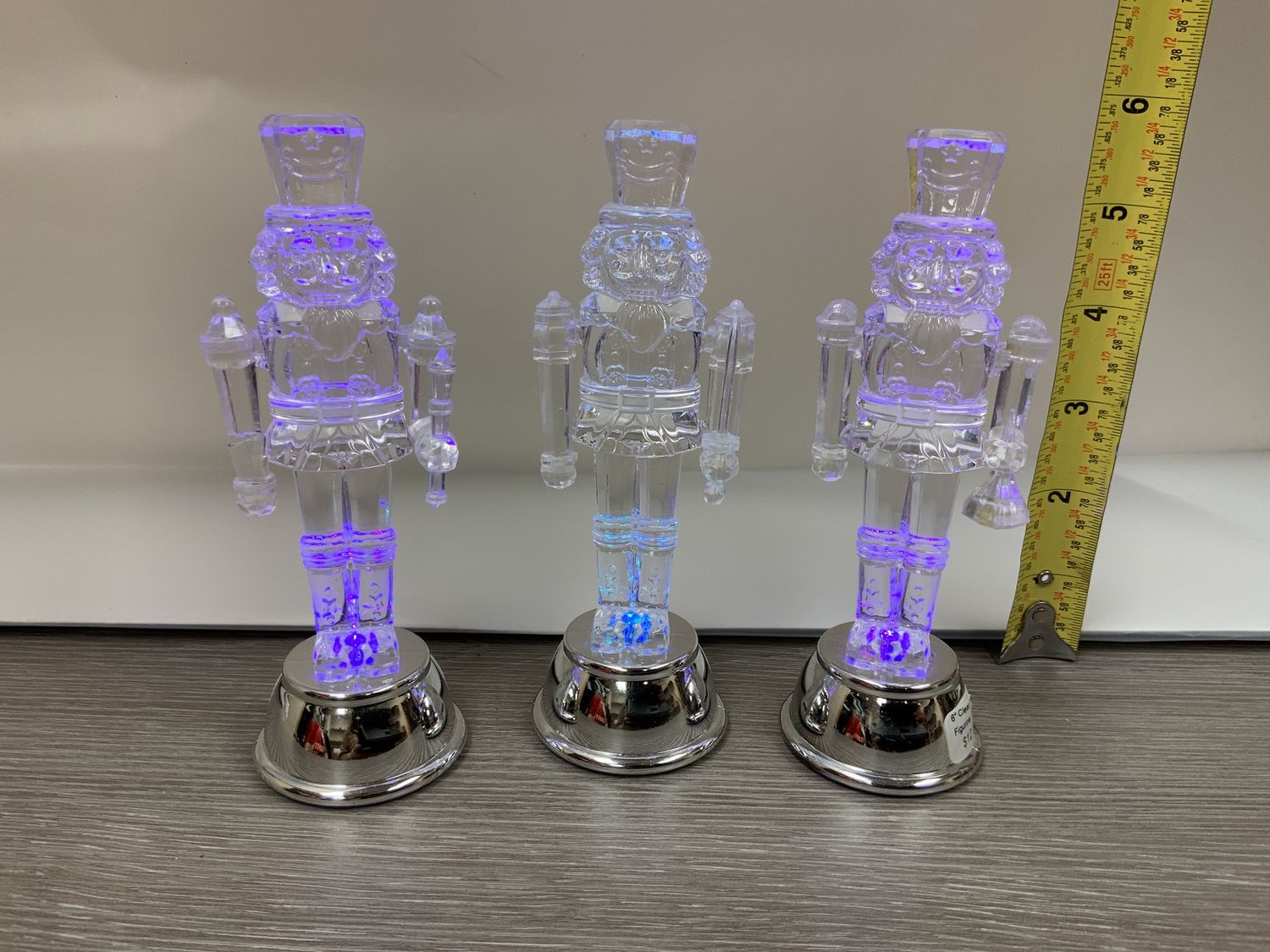 Figurine, LED Nutcracker 6" Clear