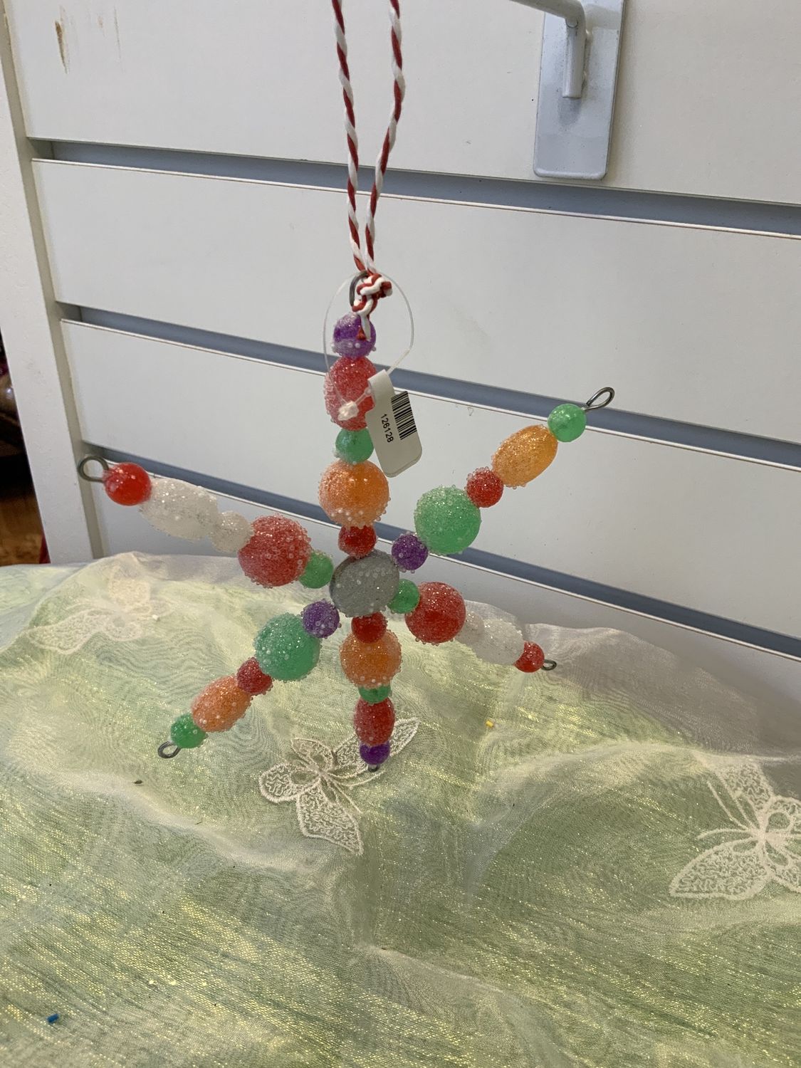 ORNAMENT, CANDY SNOWFLAKE 6"MILTI