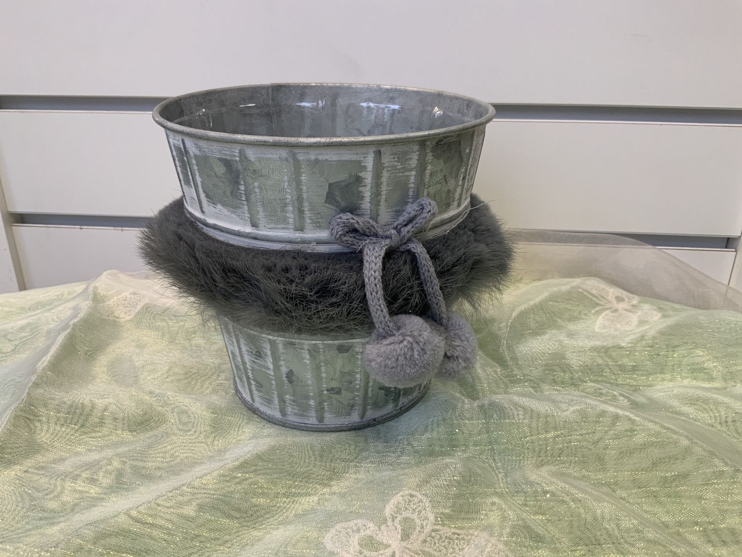 Pail, Gray Fur galvanized