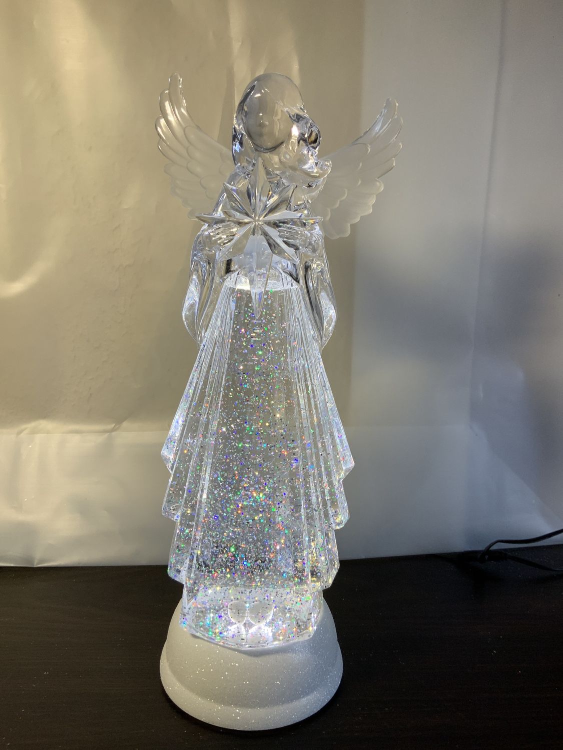 Snow Globe, Angel w/Star 12.75"