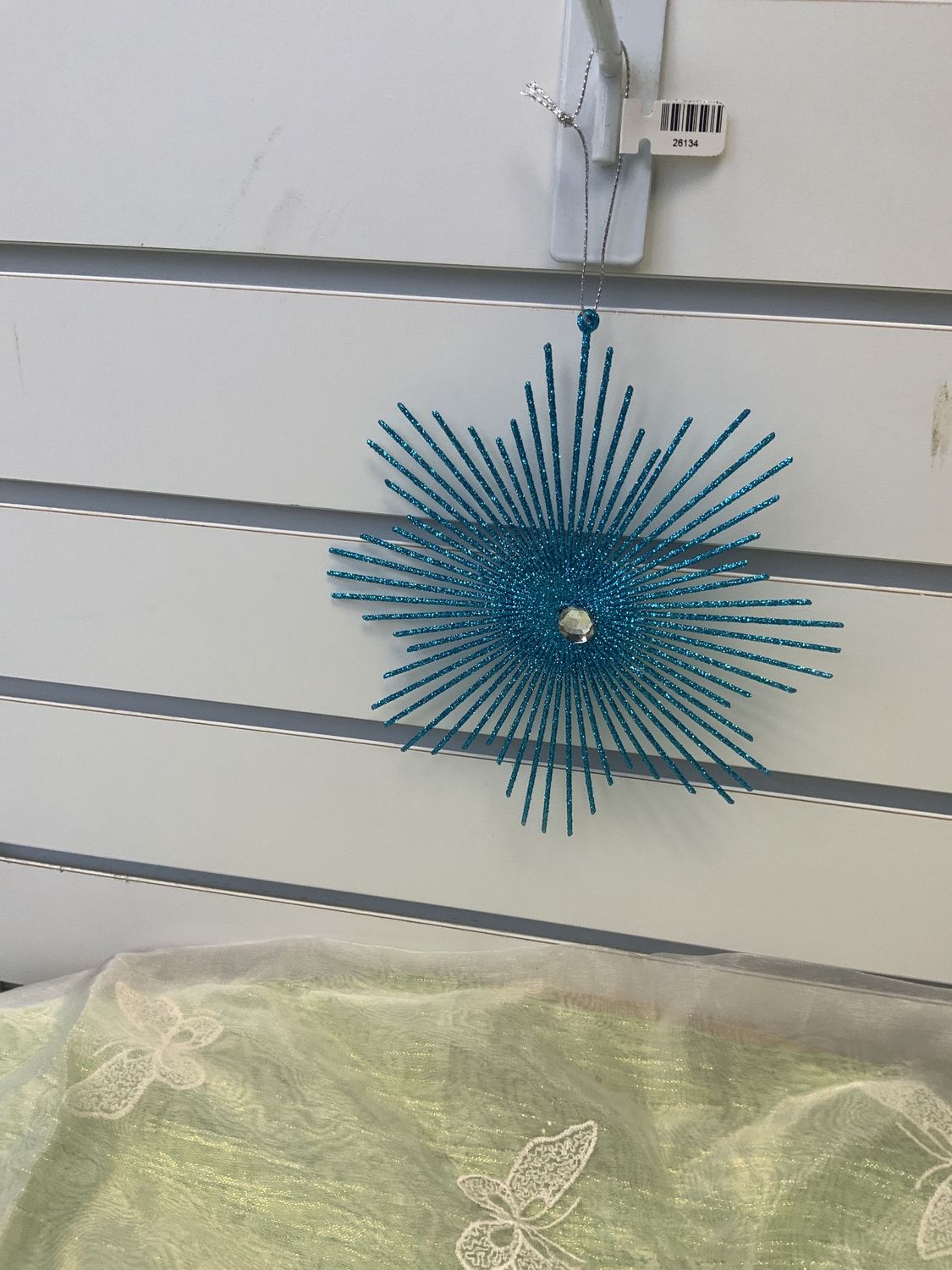 Ornament, Snowflake Burst 6.5" Turq