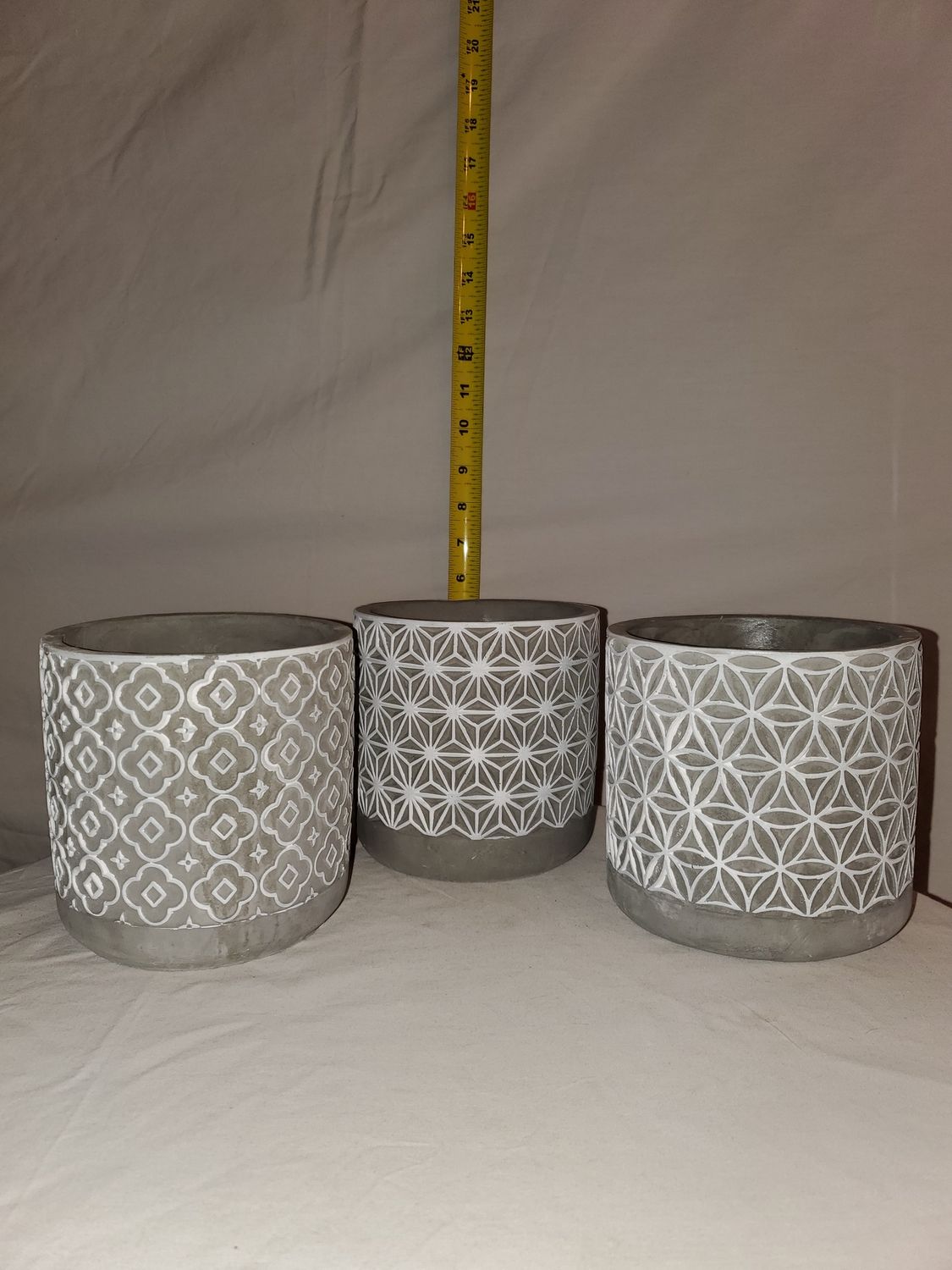 Planter, Geometric Cement 5" gray