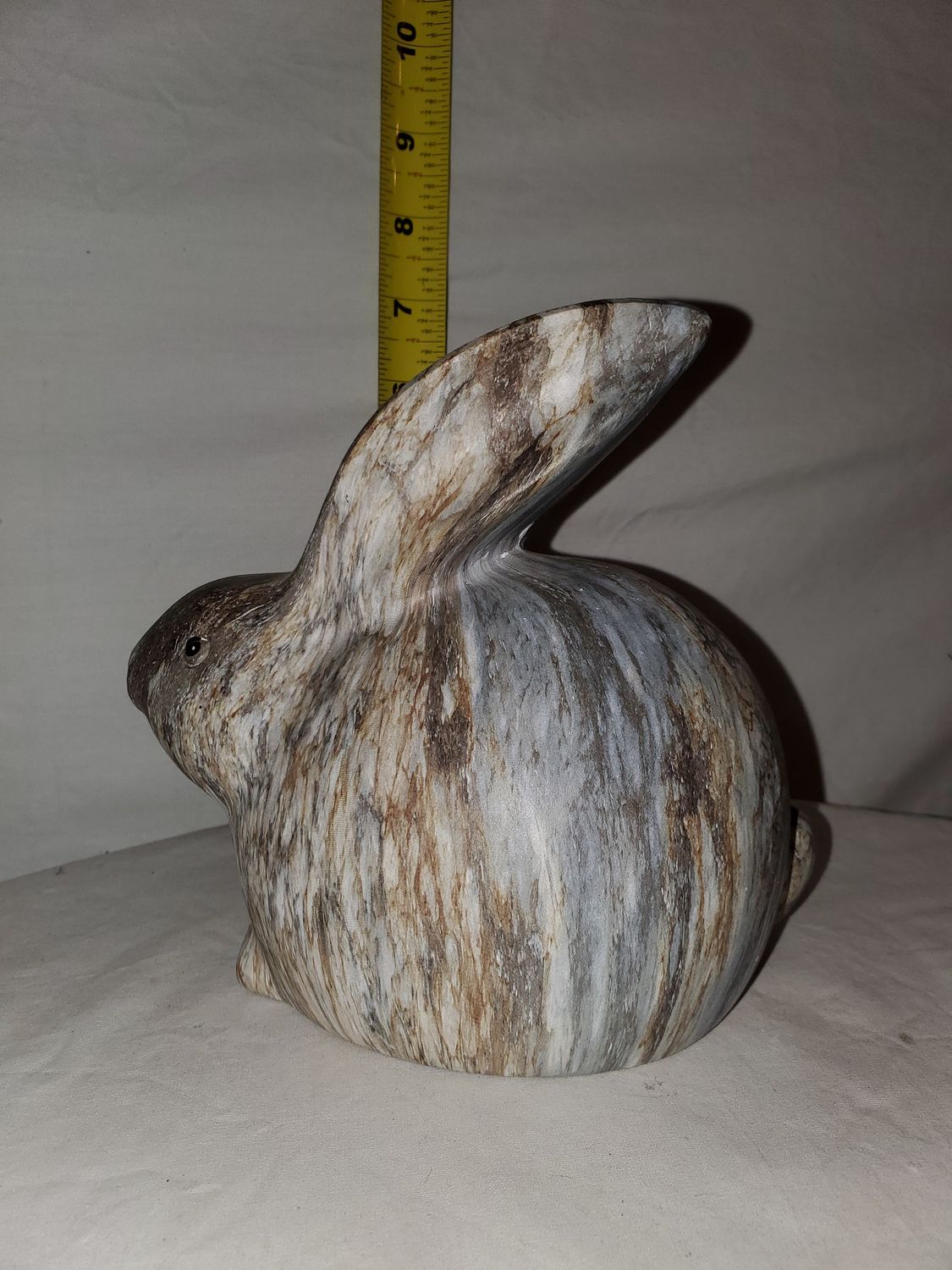 Rabbit, Resin 6" grey/brwn