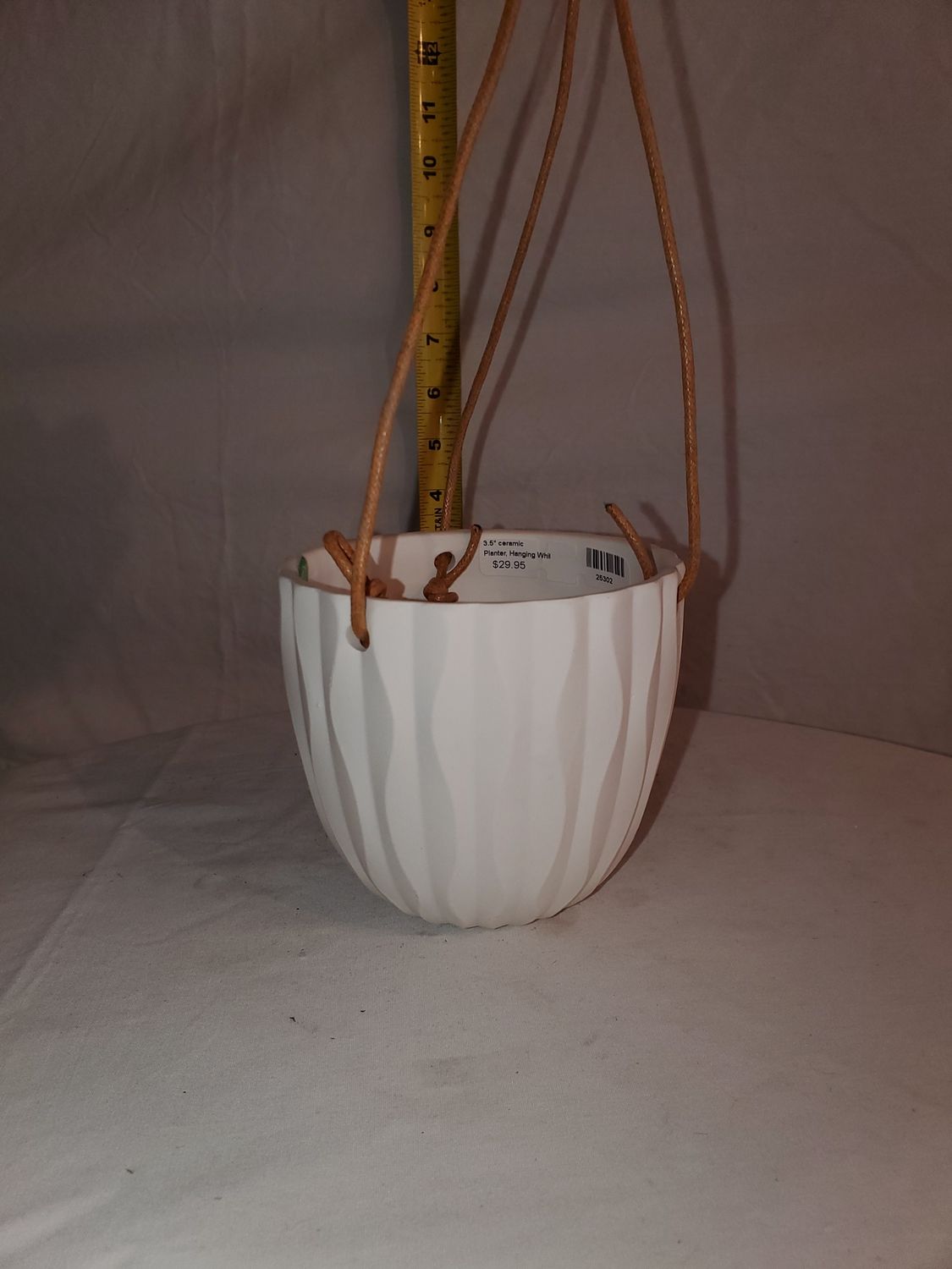 Planter, Hanging White 3.5" ceramic