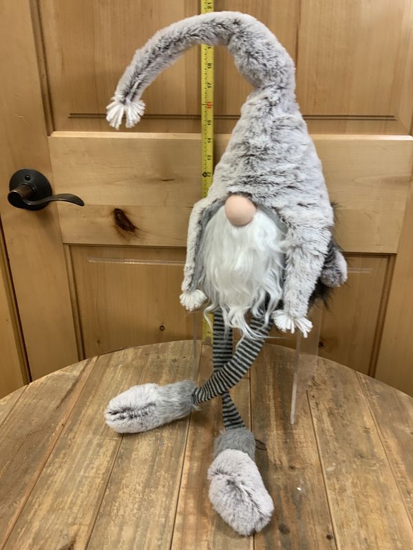 Gnome, LG Gray Furry 21&quot; dangl lg