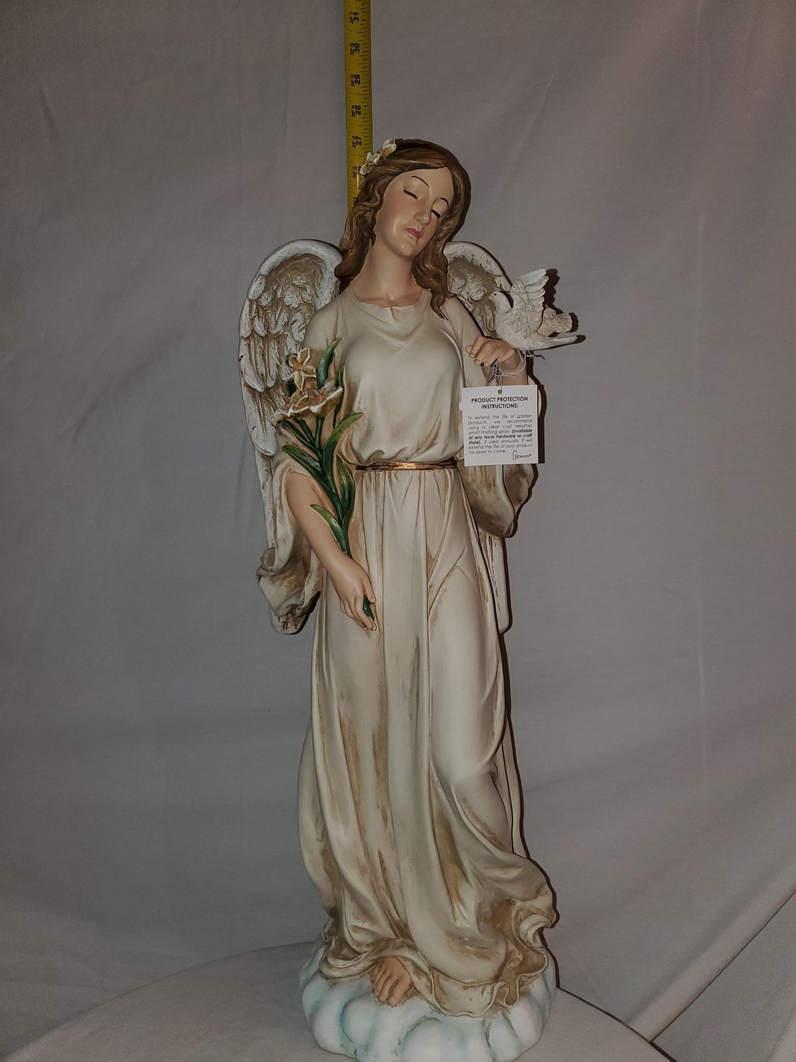Statue, Angel w/Dove 24.5" Garden