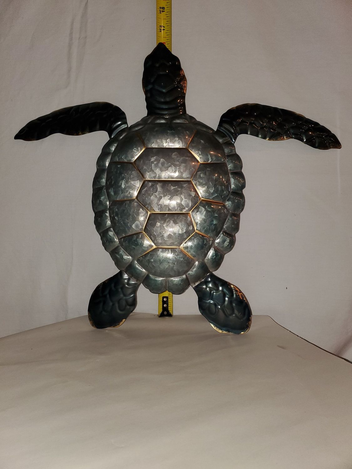 Plaque, Metal Turtle 19"