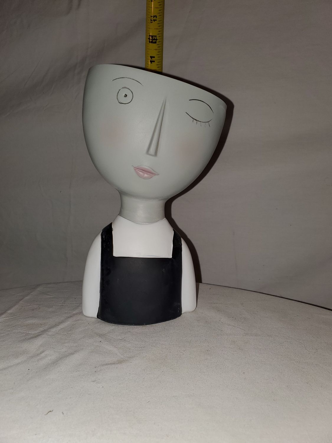 Planter, Girl in Suspenders 8" winking