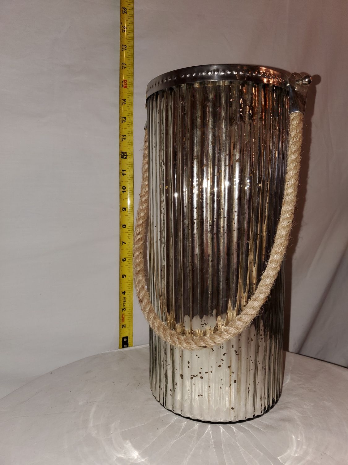 Hurricane, Glass w/Rope 6"Wx14"H