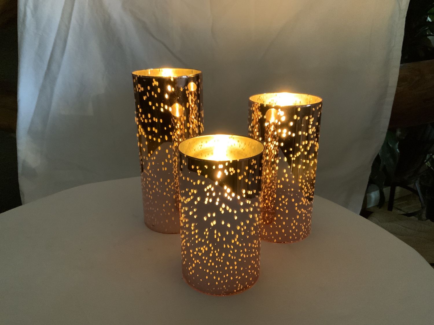 LED Candle, Mercury Pink Set 3/remote