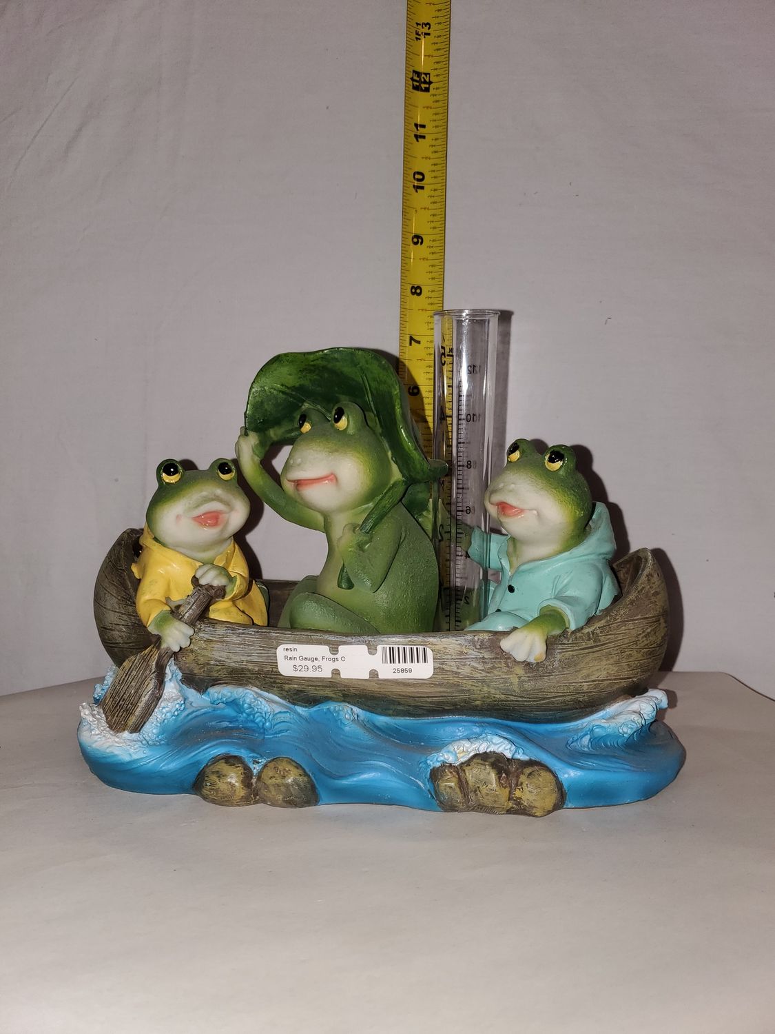 Rain Gauge, Frogs On a Boat resin
