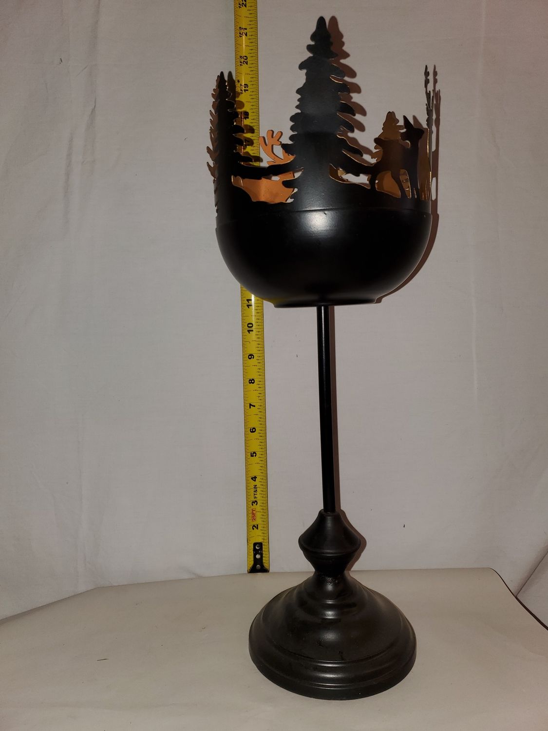 Candle Holder Pedestal Deer/Tree