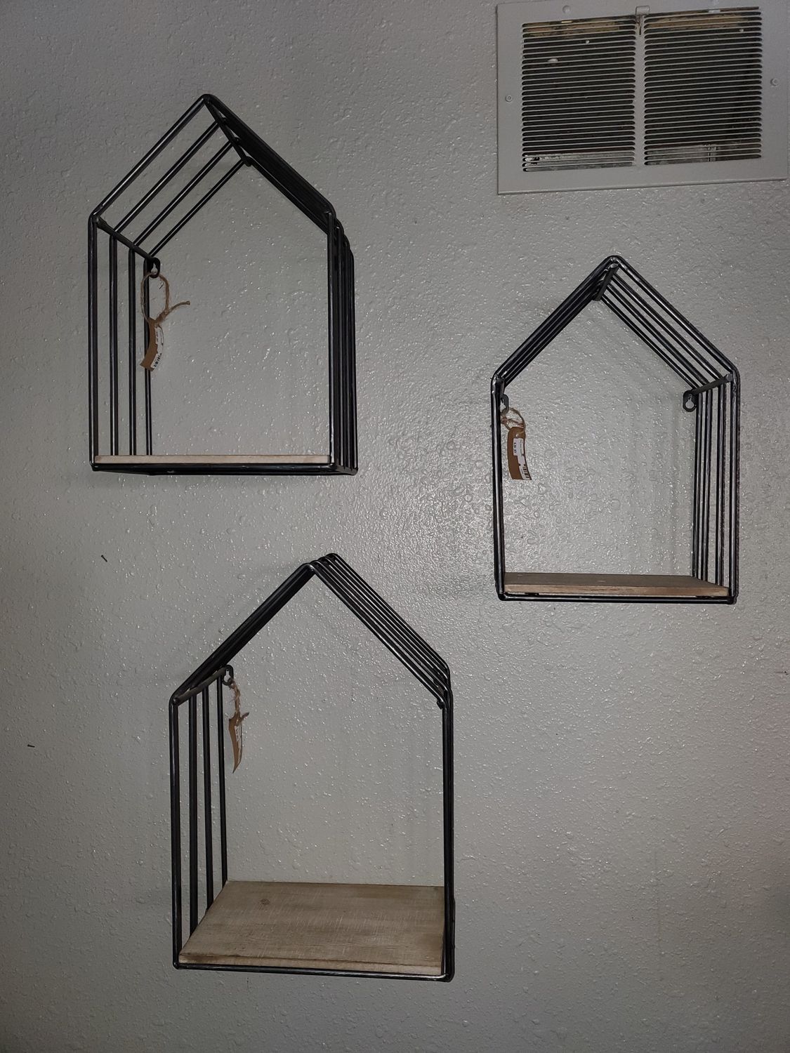Wall Shelf, Metal/Wood 3 sz
