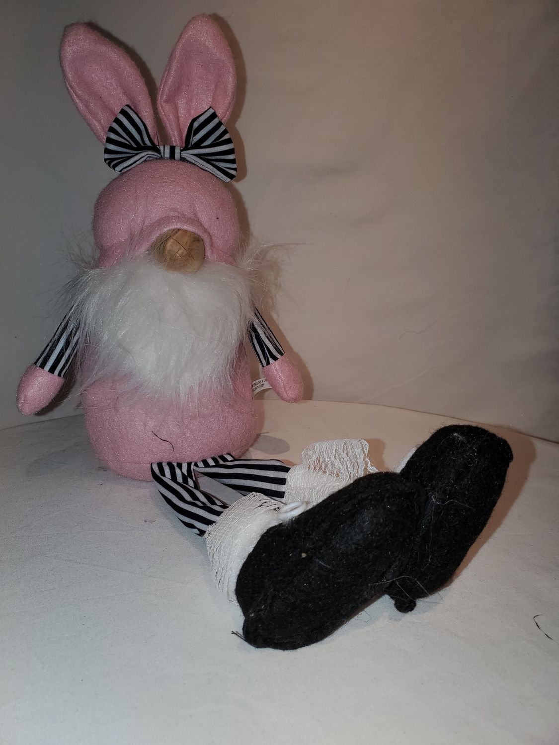 Gnome, Pink Rabbit B/W stripe
