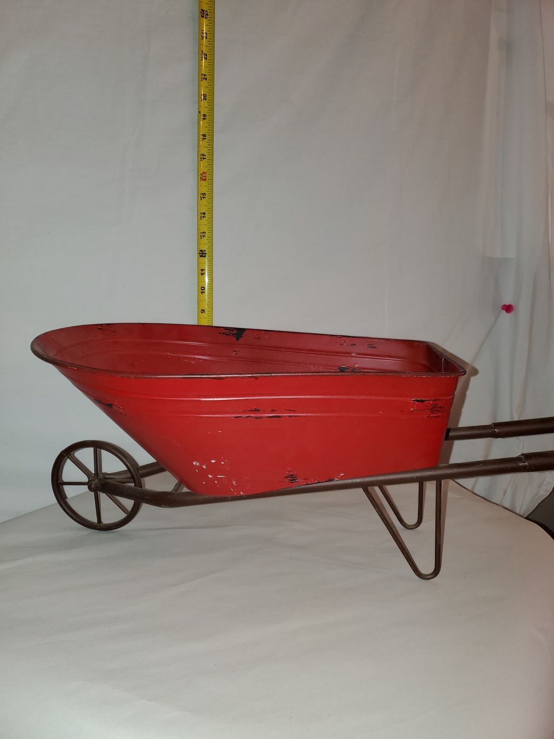 Figurine, Antique Wheelbarrow 21"