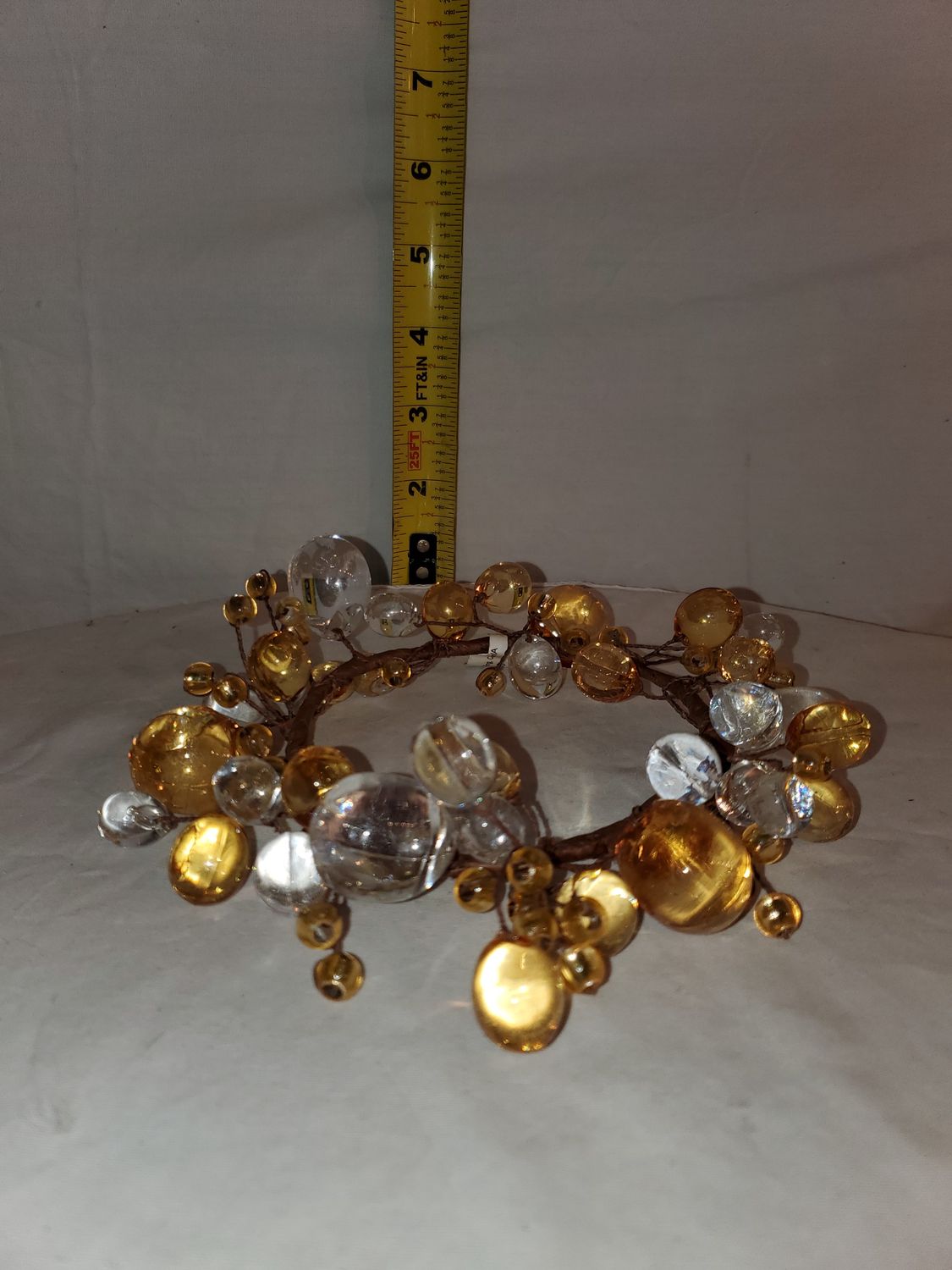 Candle Ring, Clear/Amber 3.5"
