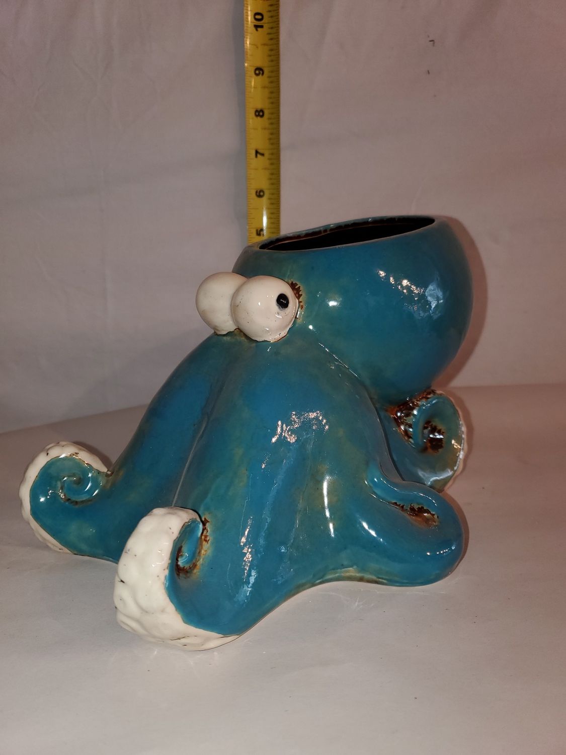 Planter, Octopus dk blu cermc