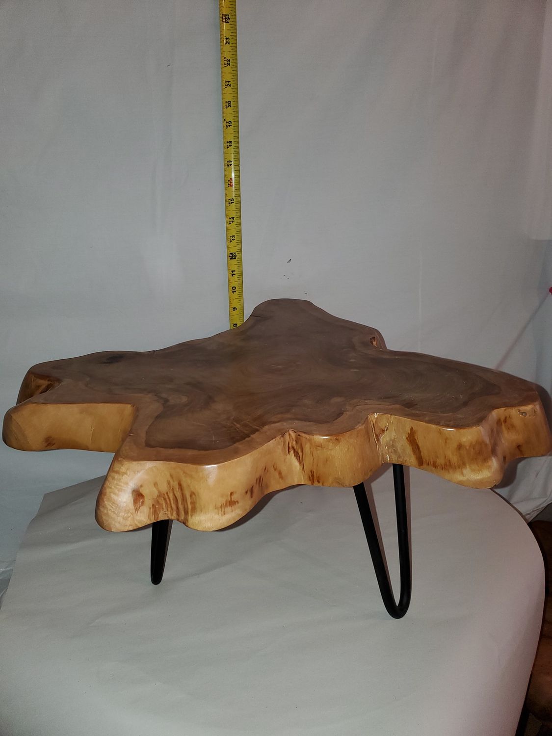 Flower Stand, Teak Slab 10" tall