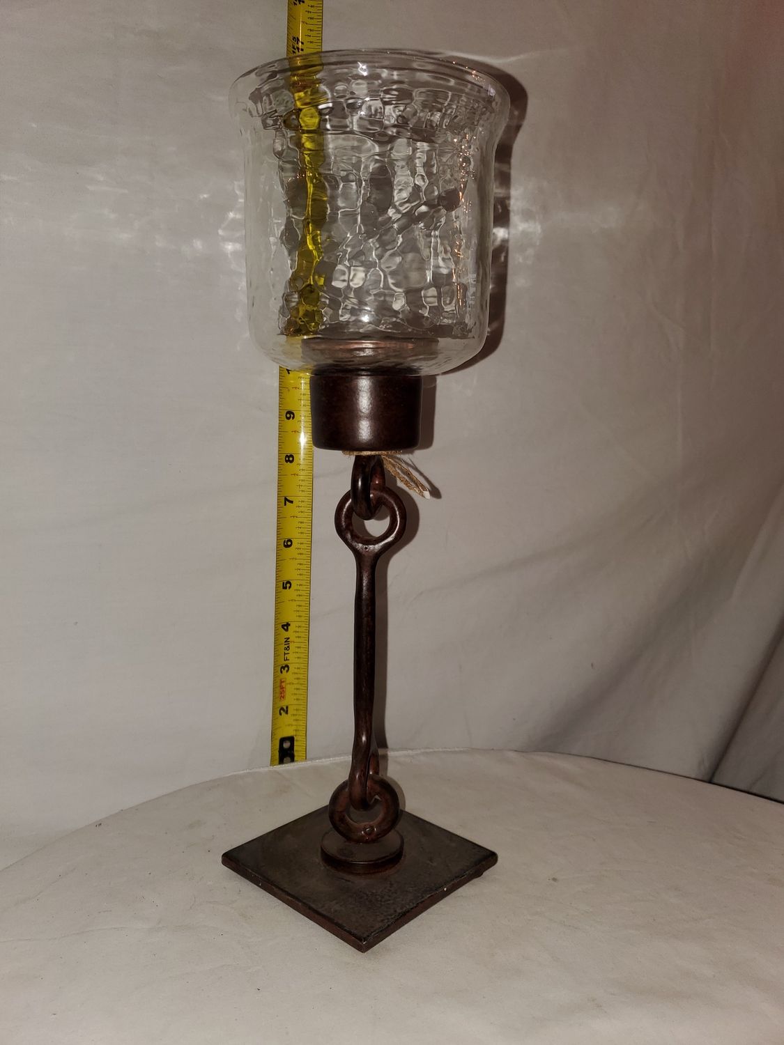 Candle Holder, Looped Iron SM BrwnMetal