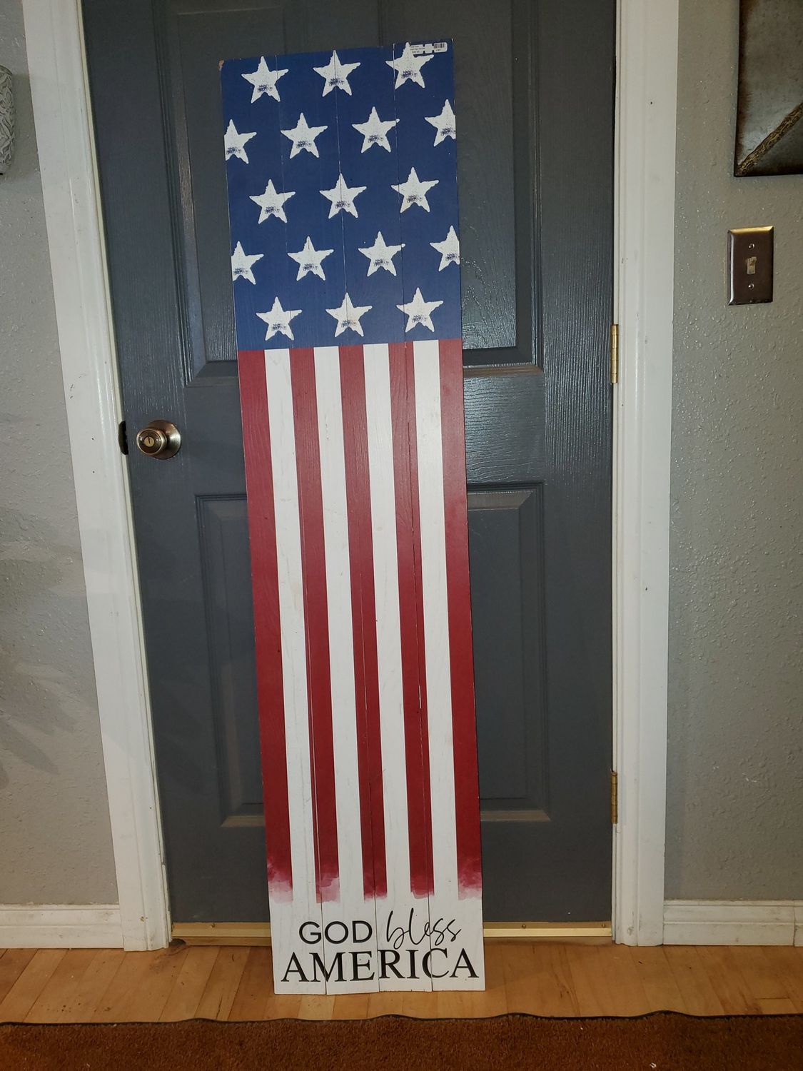 Porch Sign, God Bless America 14x60 wood