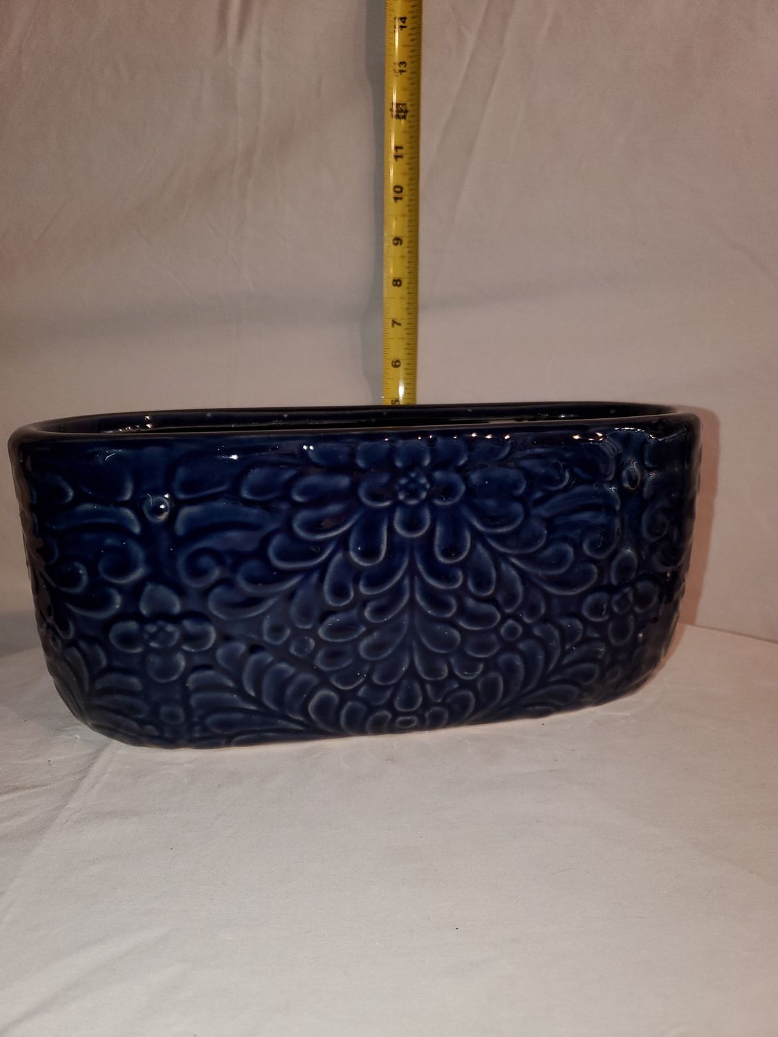 Planter, Cobalt Oval 11" ceramic