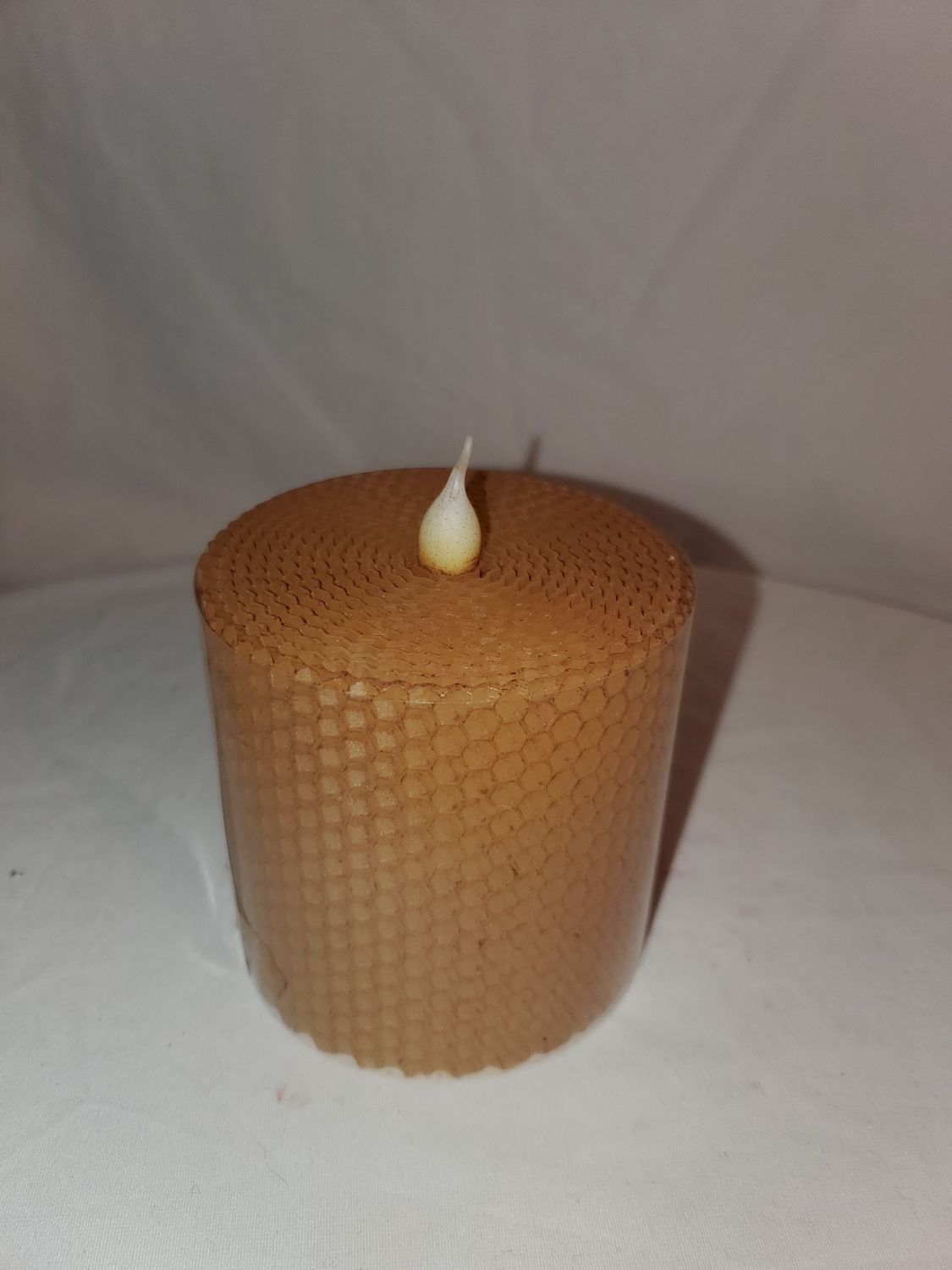 LED Candle, Wrapped Honeycomb 3x3