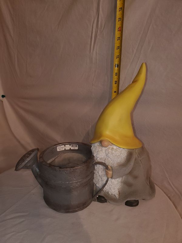 Gnome Watercan Planter 14&quot; resin