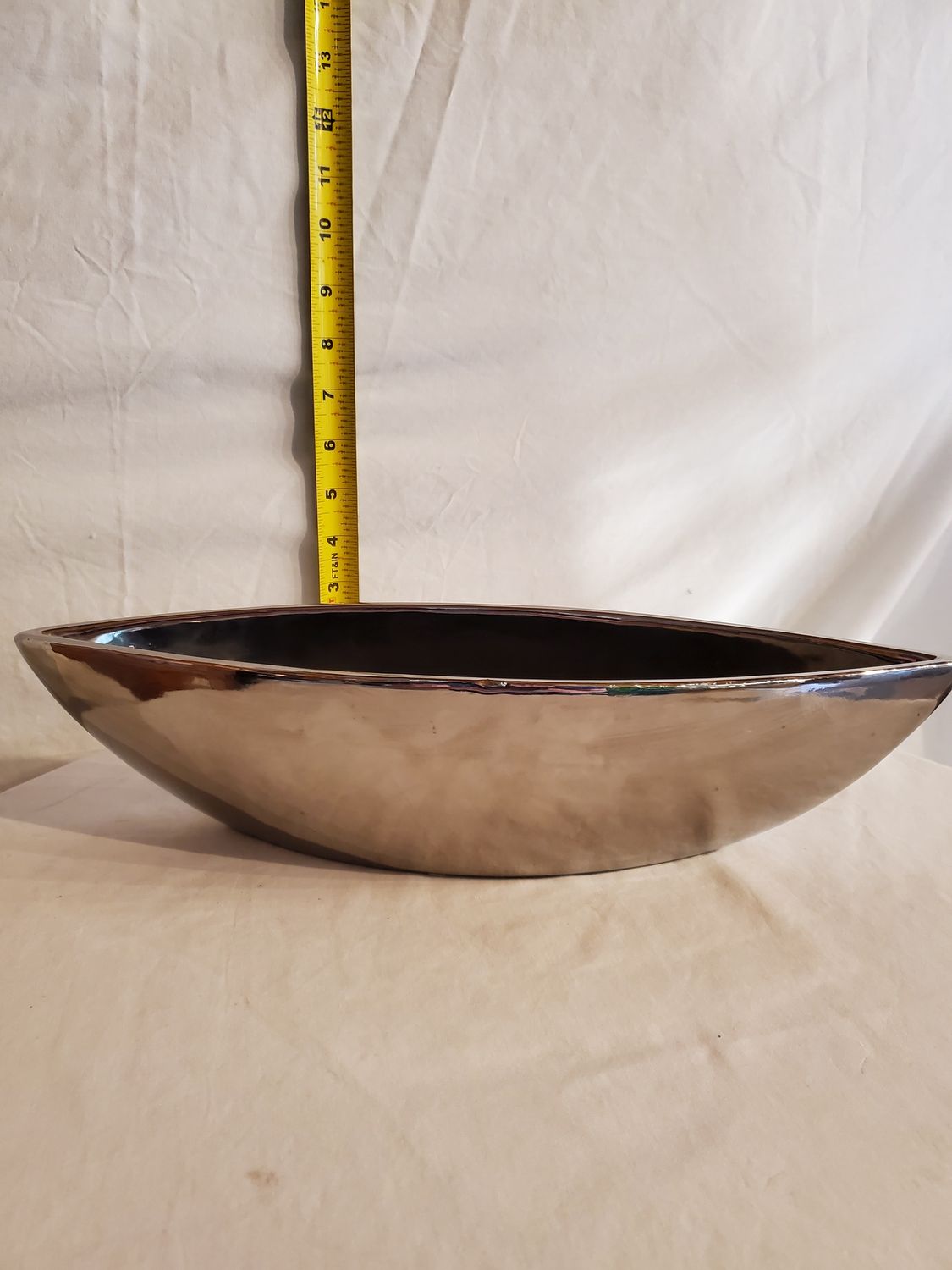 Pot, Ceramic Boat -Silver