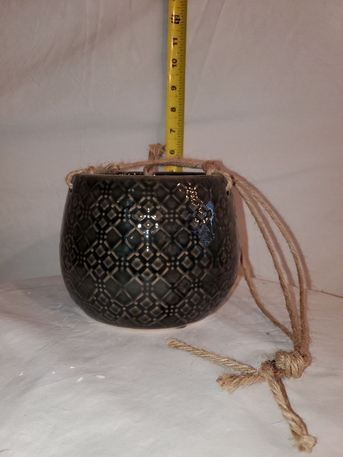 Planter, Hanging Black Blk Ceramic