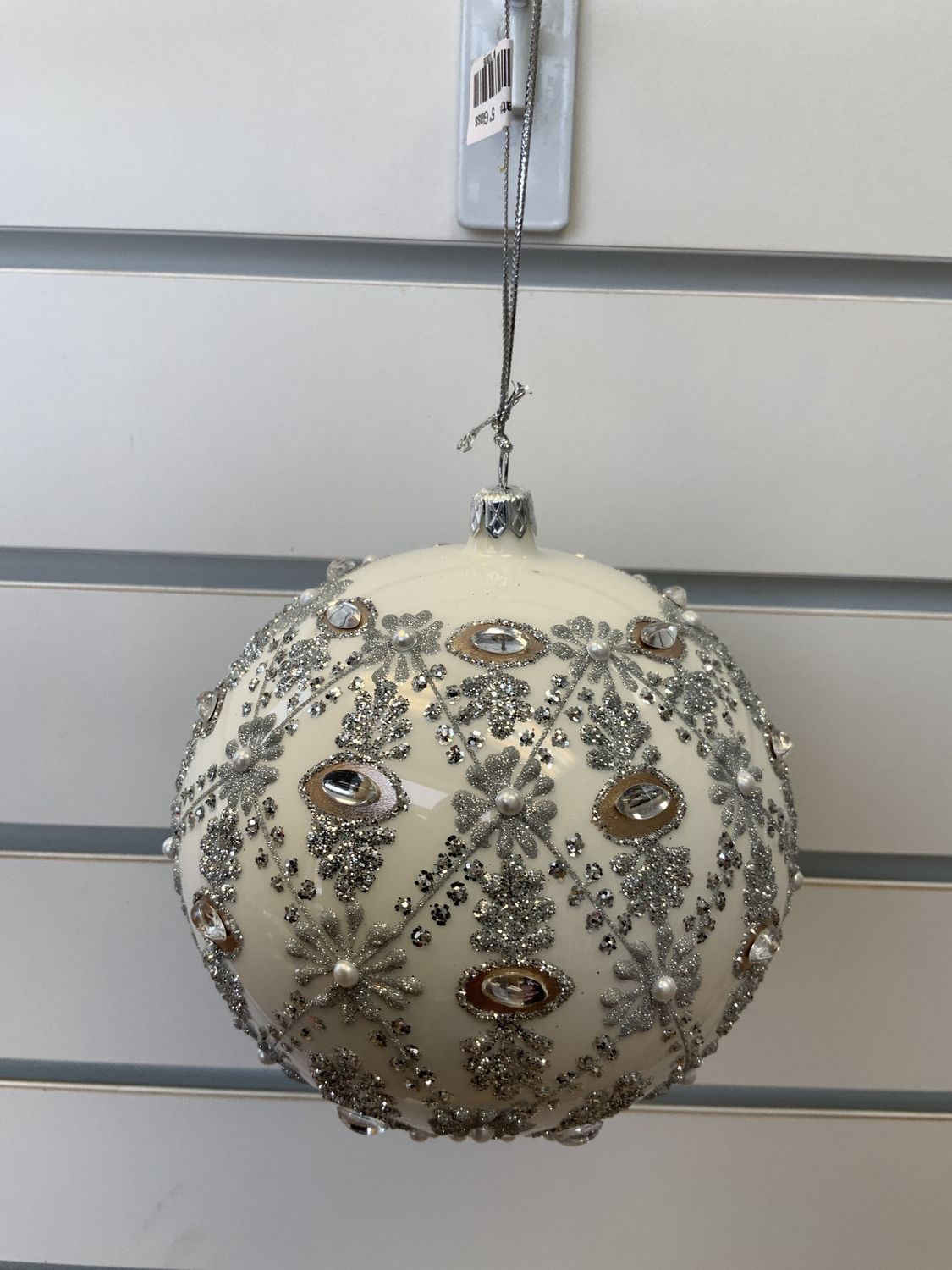 Ornament, Jewel Lattice Ball 5" Glass