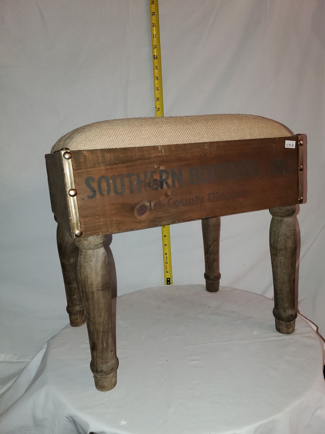 Burlap Foot Stool Bottle crate