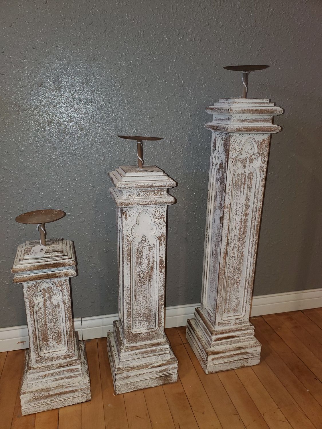 Candle holder, Whitewashed Arch 3 sizes