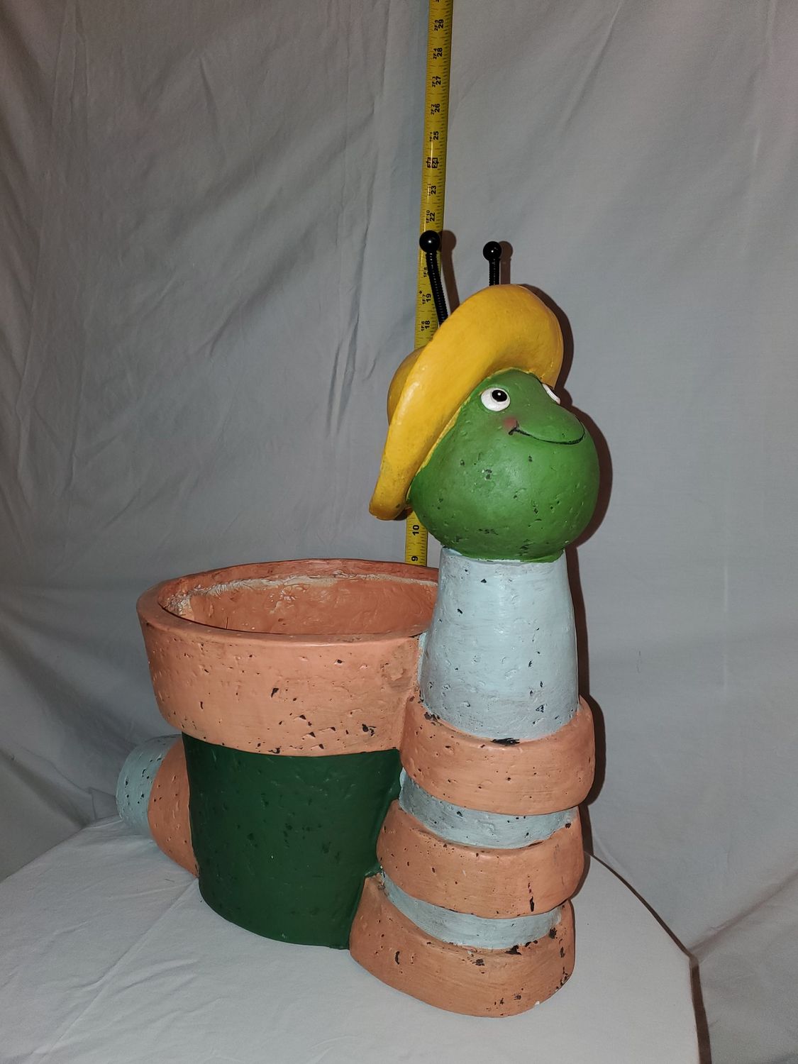 Planter, Snail Yellow Hat 20" Poly