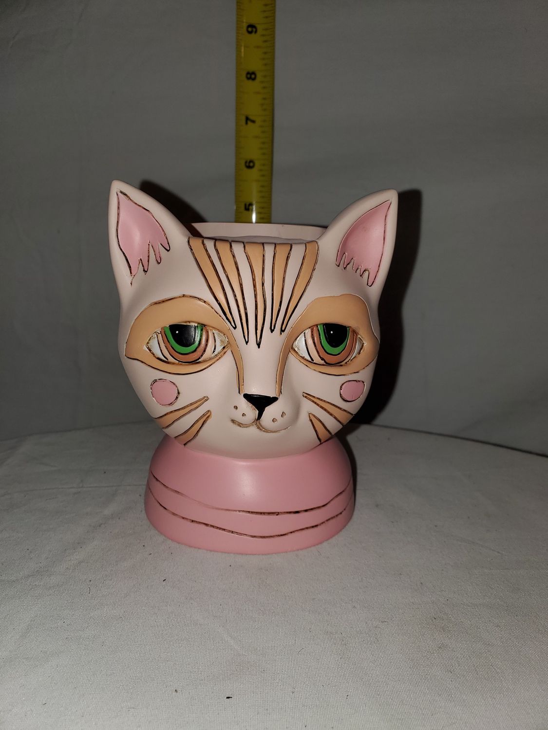Planter, Striped Cat pink